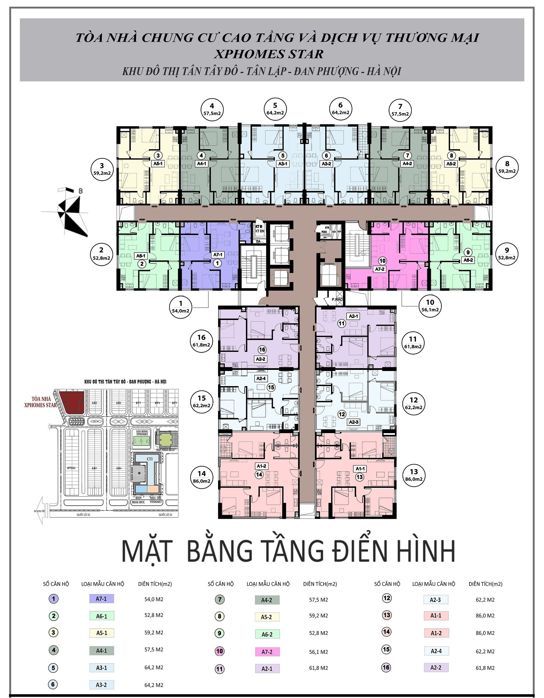 Cần bán Căn hộ chung cư dự án Chung cư XpHomes Tân Tây Đô, Diện tích 61m², Giá 1.3 Tỷ - LH: 0961701215 6