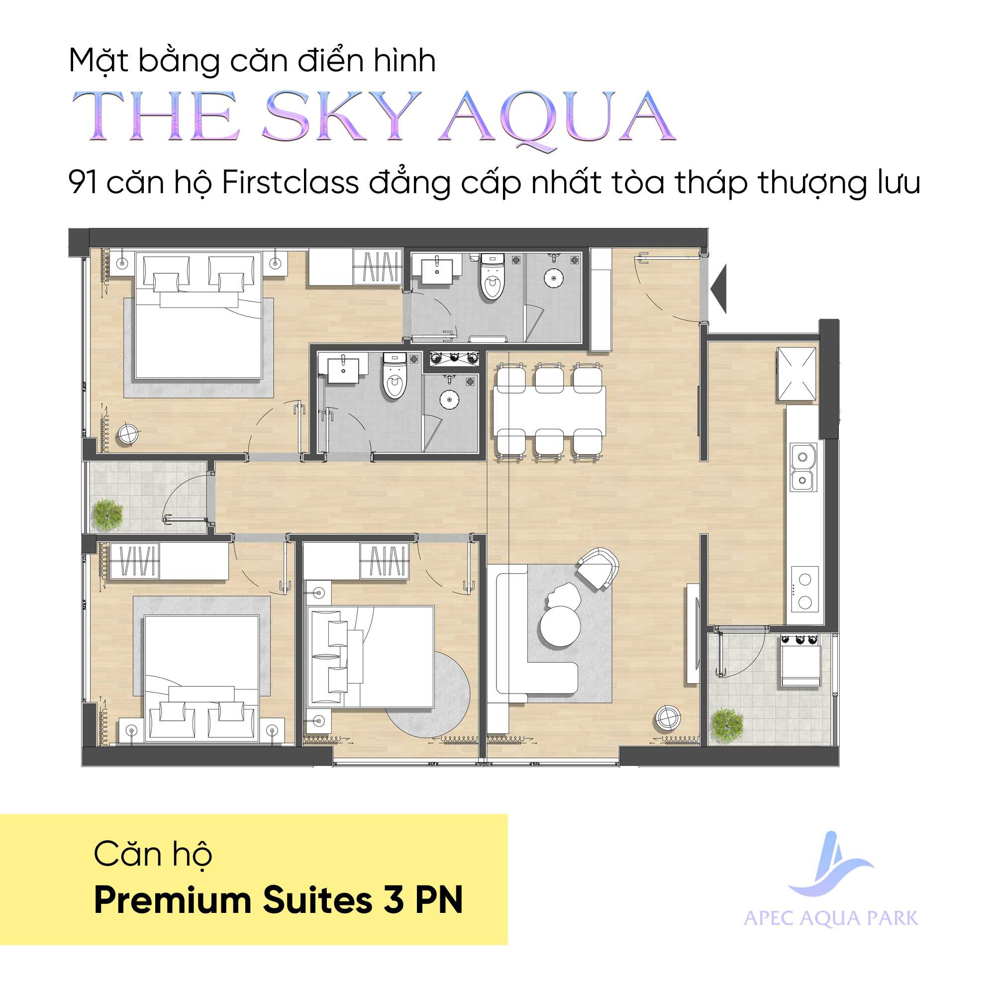 Cần bán Căn hộ chung cư dự án Aqua Park Bắc Giang, Diện tích 44m², Giá 41 Triệu/m² 2