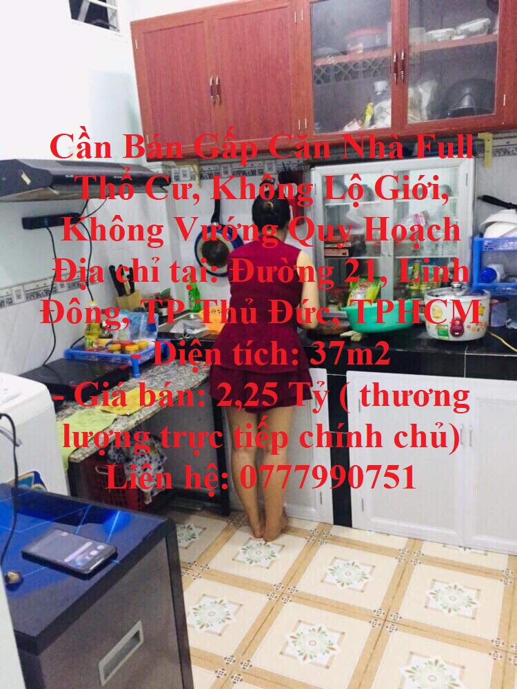 Cần Bán Gấp Căn Nhà Full Thổ Cư, Không Lộ Giới, Không Vướng Quy Hoạch
