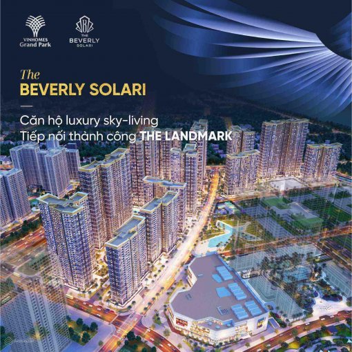 Bán căn hộ chung cư tại Vinhomes Grand Park The Beverly Solari 2PN View Quảng Trường, Phố Mua Sắm, Vincom