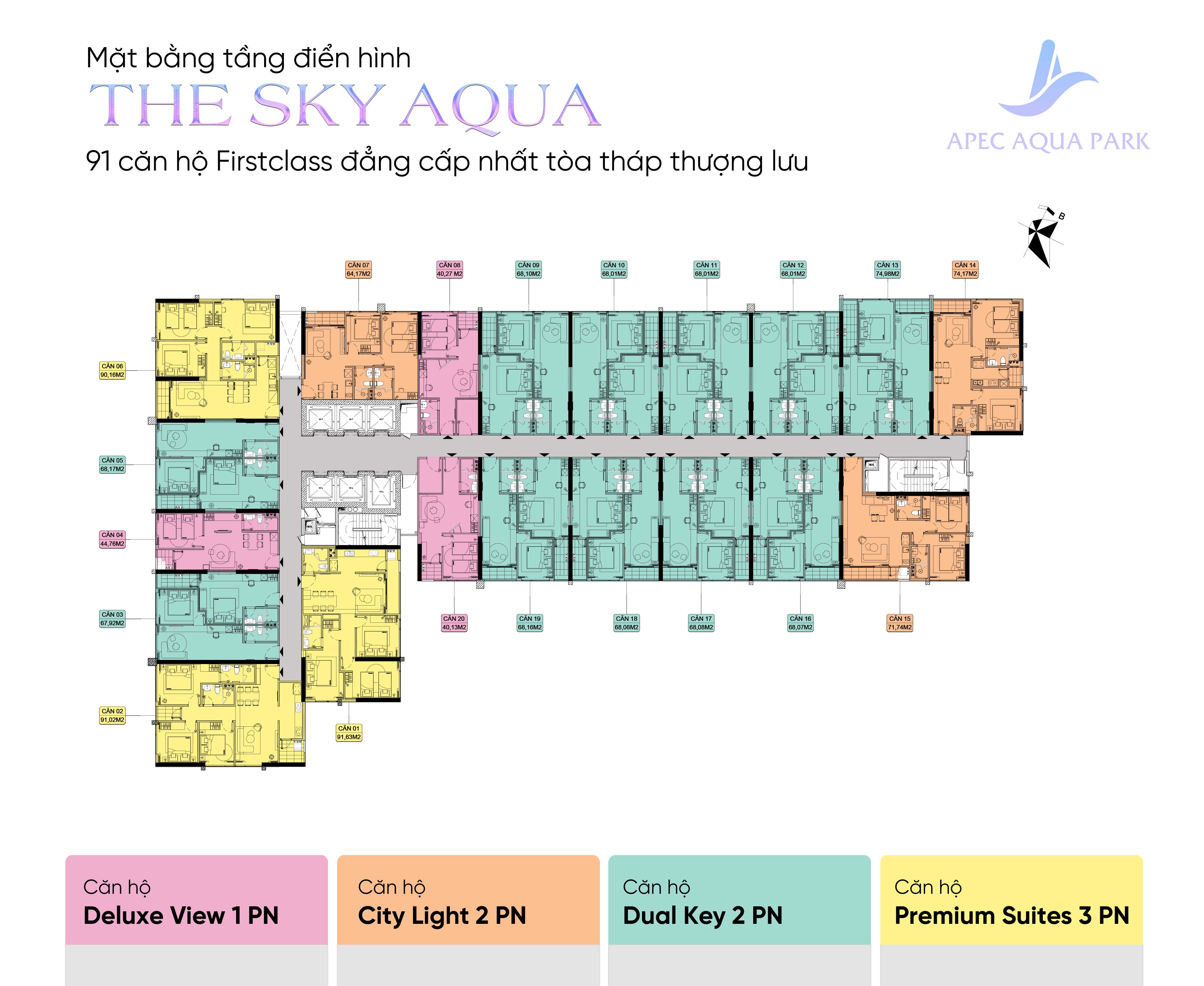 Cần bán Căn hộ chung cư dự án Aqua Park Bắc Giang, Diện tích 44m², Giá 41 Triệu/m²