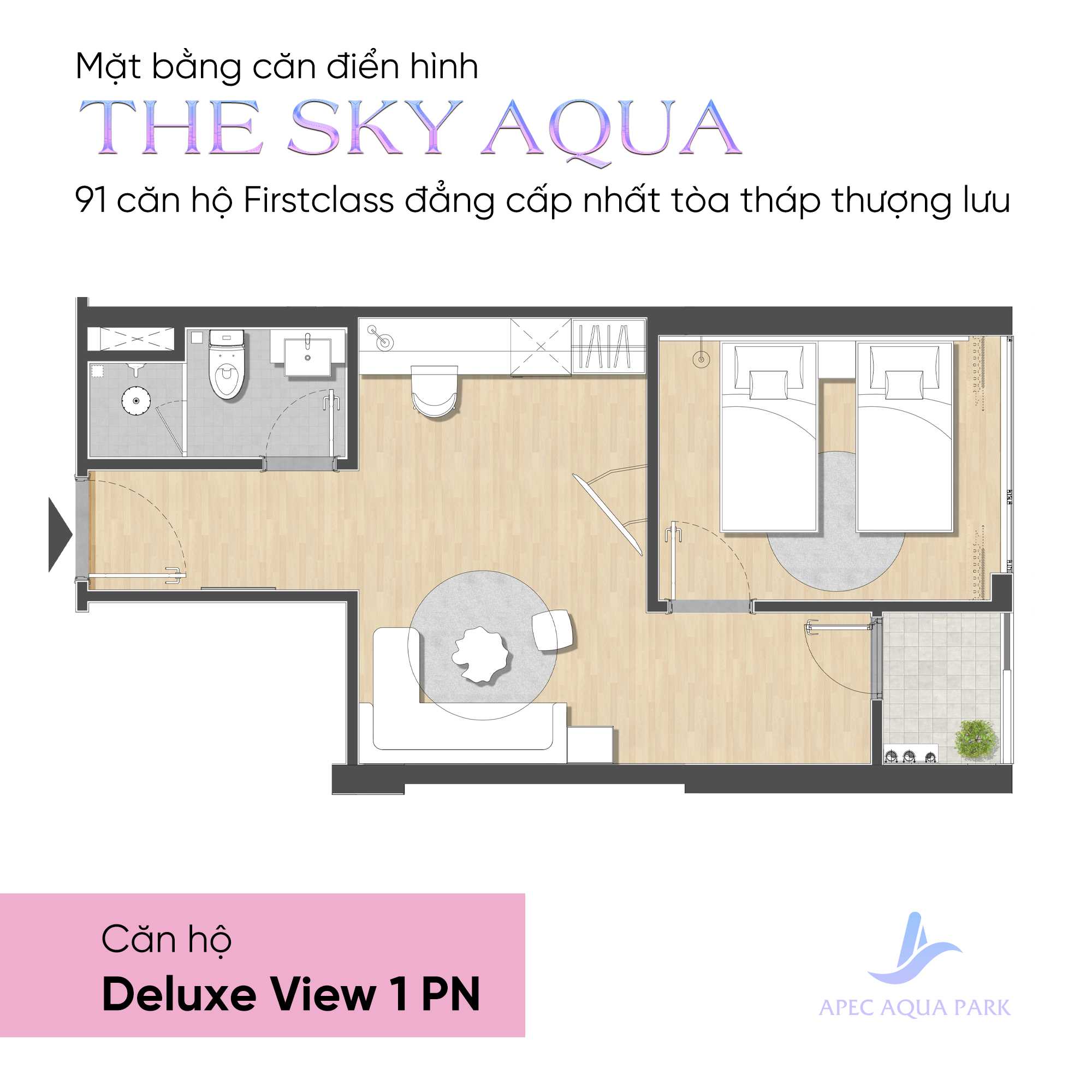 Cần bán Căn hộ chung cư dự án Aqua Park Bắc Giang, Diện tích 44m², Giá 41 Triệu/m² 5