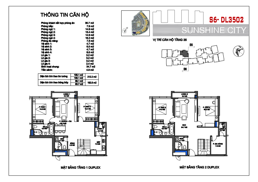 Bán căn hộ Duplex Sunshine City - Ciputra Diện tích 218m², Giá 11,3 Tỷ - LH: 0988060381 5