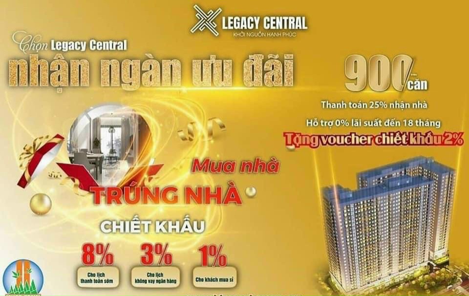 Cần bán Căn hộ chung cư dự án Căn hộ Legacy Central, Diện tích 56m², Giá 900 Triệu - LH: 0907930920 4