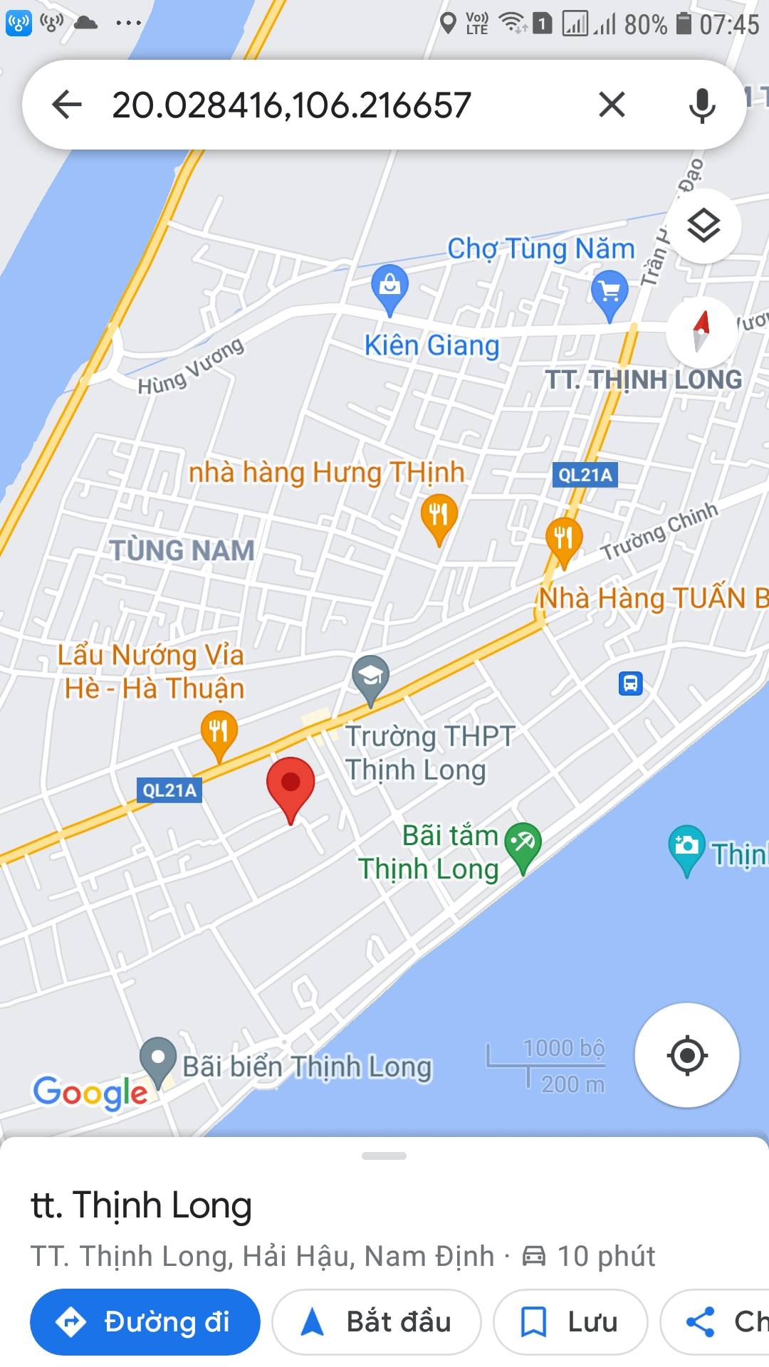 Bán đất 10x24 (240m2 ) đất ở 200m tại Thị trấn Thịnh Long, Giá 1.1 Tỷ - LH: 0985094661