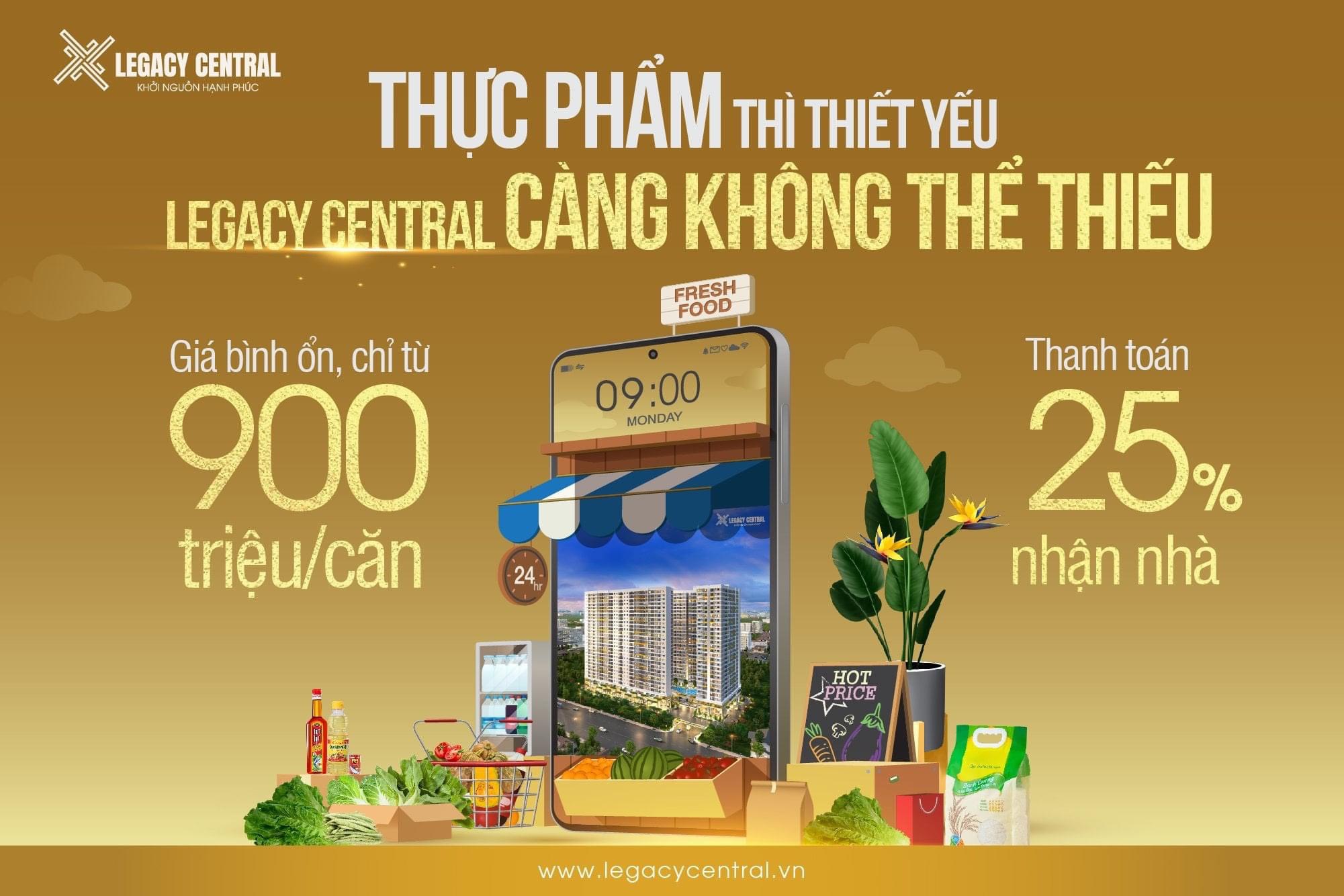 Cần bán Căn hộ chung cư dự án Căn hộ Legacy Central, Diện tích 56m², Giá 900 Triệu - LH: 0907930920 1