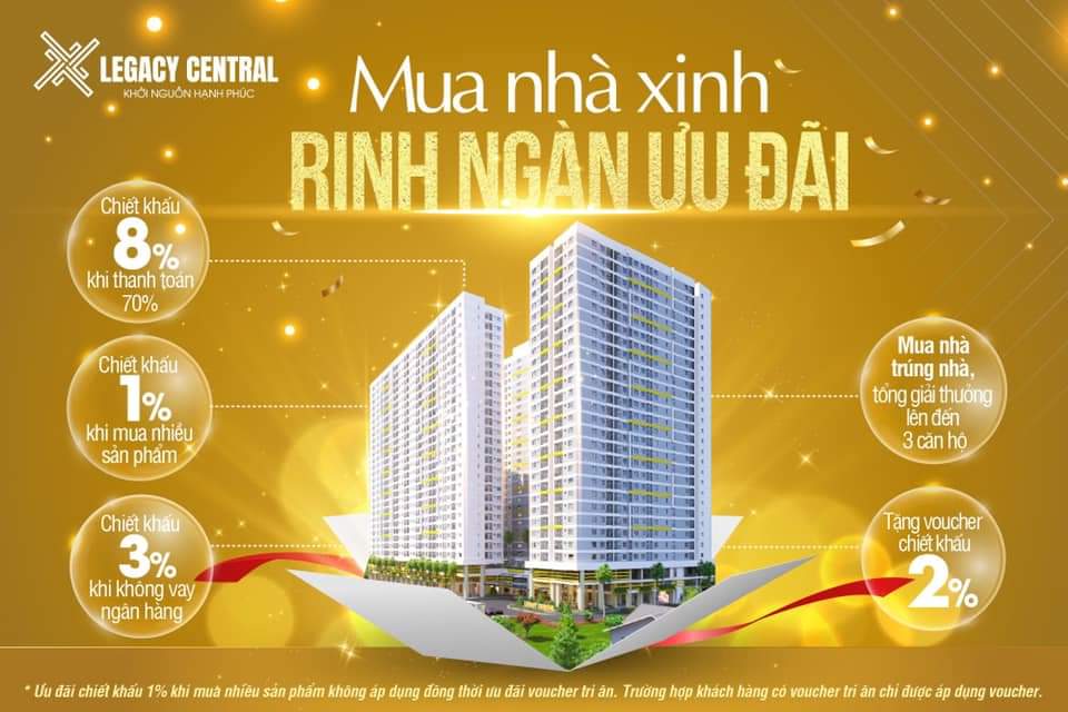 Cần bán Căn hộ chung cư dự án Căn hộ Legacy Central, Diện tích 42m², Giá 0.9 Tỷ - LH: 0934403585 1