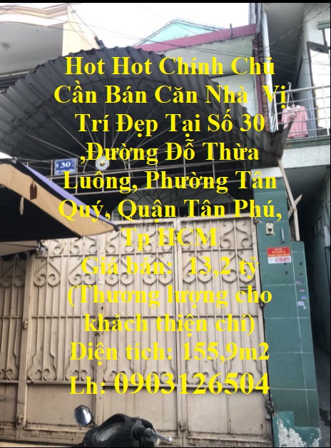 Hot Hot Chính Chủ Cần Bán Căn Nhà  Vị Trí Đẹp Tại Tân Phú -HCM