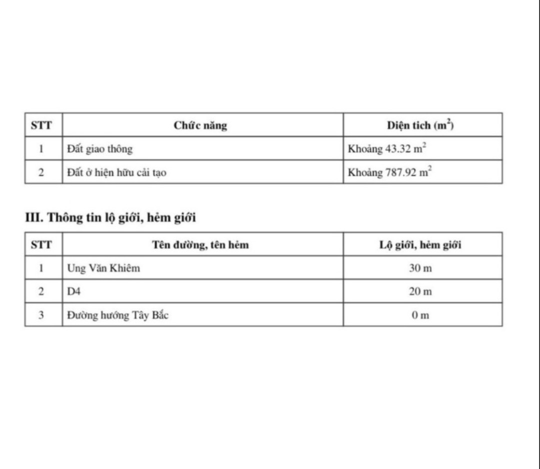 CC gửi bán nhà 2MT Ung Văn Khiêm - D4 Bình Thạnh. DT: 20mx42m, KV: 832m2, CN: 791m2. HĐT: 200tr. Giá bán: 189 tỷ TL 3