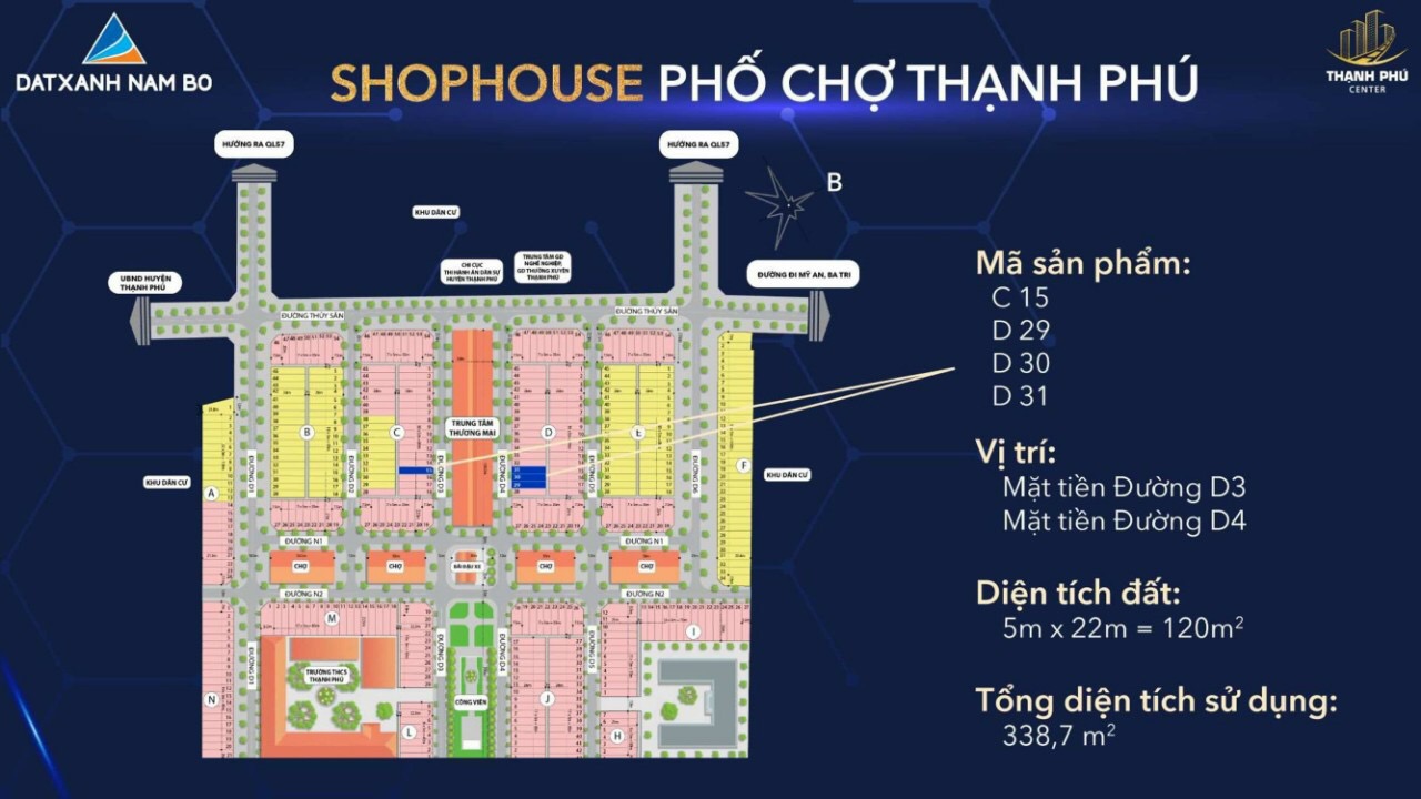 Shophouse phố chợ Thạnh Phú chỉ 11.5tr/m2 2