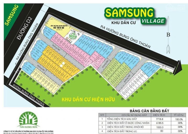 Chính Chủ Cần Bán Lô đất Dự án Samsung Village Bưng ông Thoàn, đường 10m 1/ Giá Chỉ 425 Triệu/m2 2