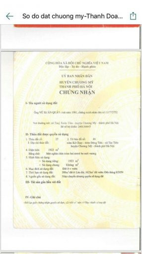 Chính Chủ Cần Bán Nhà đất Tại Chợ Cá - Tân Tiến - Chương Mỹ - Hà Nội Dt: 1923m2, Giá: 4,5tỷ 3