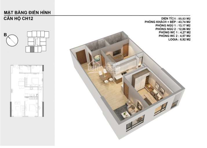 Chính Chủ Cần Tiền Bán Gấp Căn 2 Ngủ 85m2 Chung Cư Viễn đông Star , Gíap Nhị, Hoàng Mai Gía 23tr/m2 7