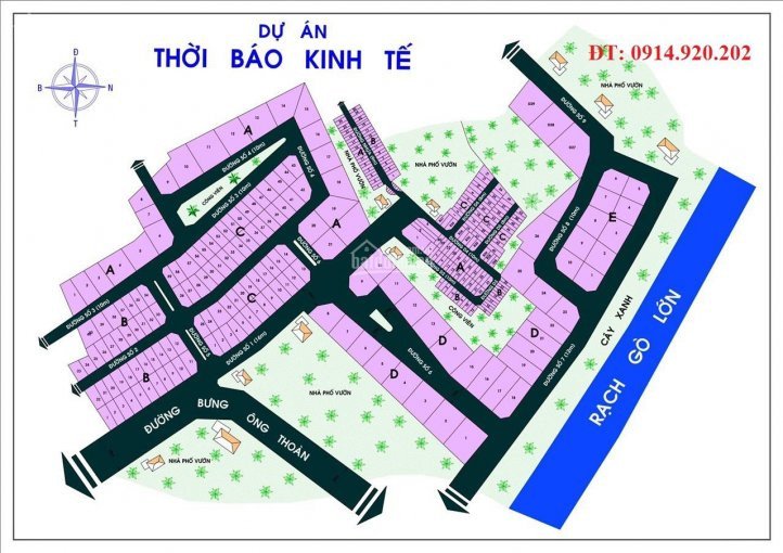 Cần Bán Nhanh Lô đất Biệt Thự đường Bưng ông Thoàn, Pphú Hữu, Quận 9, Dự án Thời Báo Kinh Tế