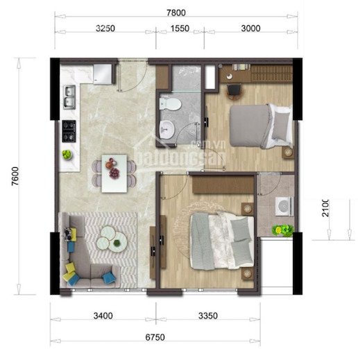 Căn Hộ Mizuki Park 56m2 - 2pn Full Có Máy Lạnh - Rèm Cửa - Xem Nhà 0902 62 5040