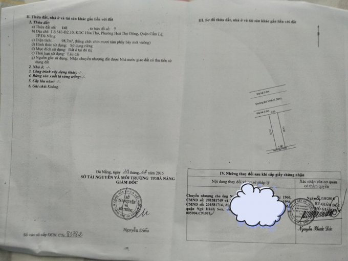 Chính Chủ Bán Nhanh 2 Lô đất Liền Kề đường Bùi Vịnh, Phường Khuê Trung, Quận Cẩm Lệ Có Bán Lẻ 1