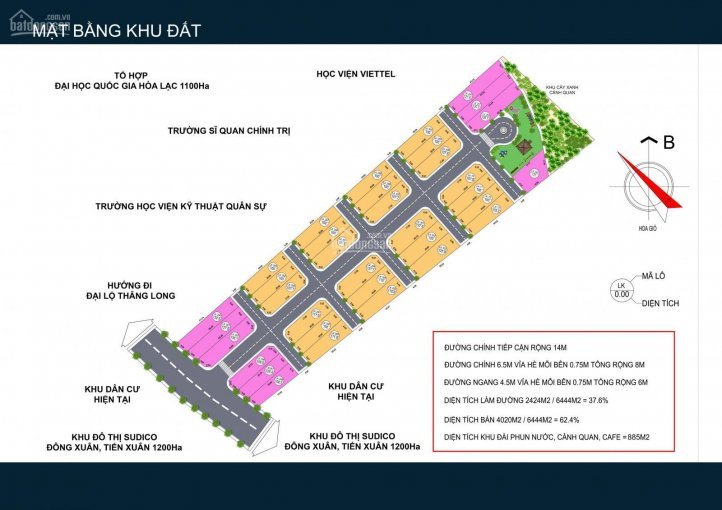 Chính Chủ Bán Nhanh đất Quốc Oai, Hòa Lạc Vuông đẹp đường Vào 14m, Trải Nhựa Mặt Tiền 6m Nở Hậu Tiềm Năng Tăng Cao 6