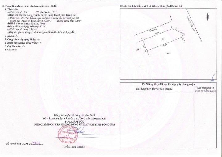 Chính Chủ Bán Nhanh Lô đất Mt Lê Duẩn Huyện Long Thành, Ngay Chợ, Trung Tâm Dt 206m2, Giá 3 Tỷ, Lh đại Phúc