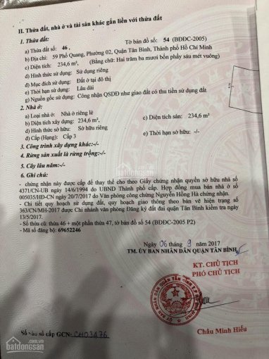 Chính Chủ Bán Nhanh Nhà C4 Mt 59 Phổ Quang, P2, Tân Bình, Dt 8,5(8,26)x30,9 (259,6m2) Gpxd 2h, 10t, Giá 39 Tỷ Tl 2