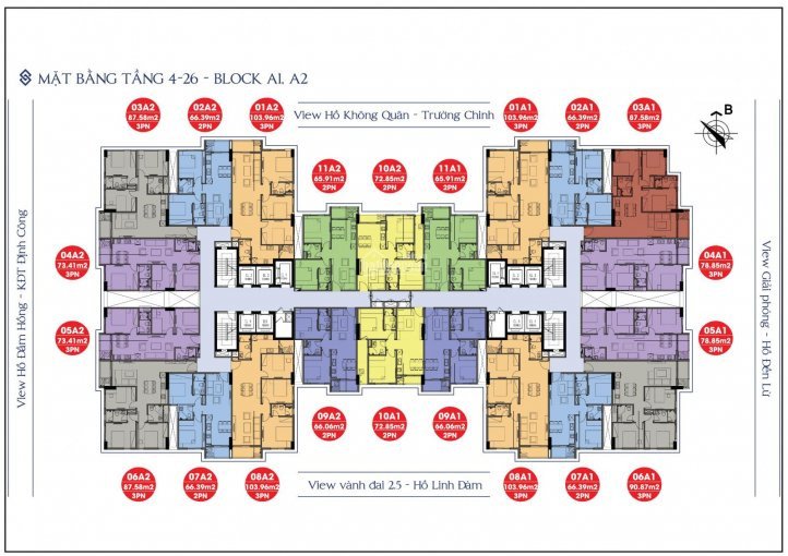 Chủ Nhà Bán Gấp Ch 176 định Công: T 1509 (66m2) Và T1606 (87m2), Siêu Rẻ 27 Tr/m2, O966*348*068 3