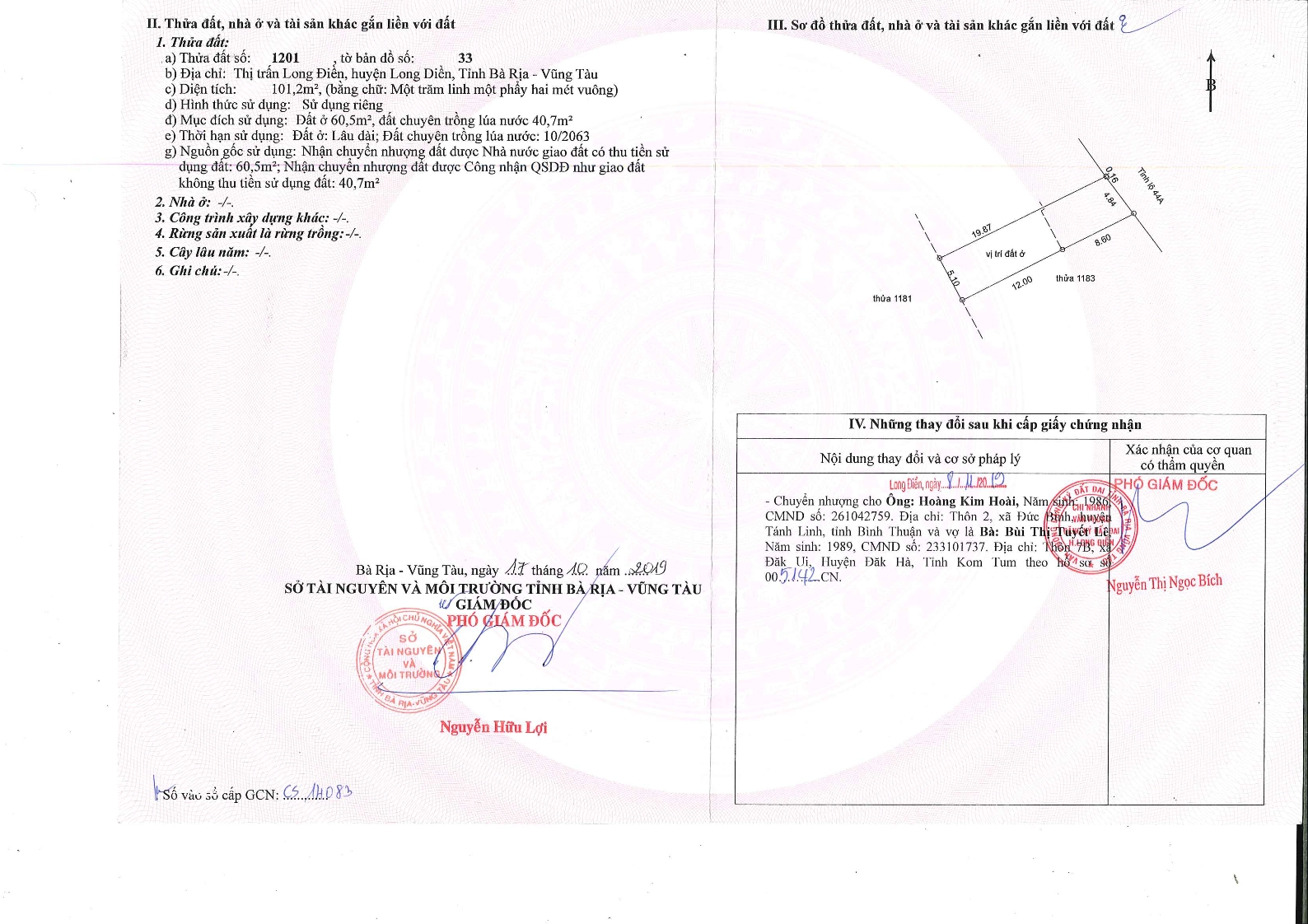 Cần bán Đất đường 44A, Xã Long Điền, Diện tích 101m², Giá 1.781 Tỷ - LH: 0906231863 2