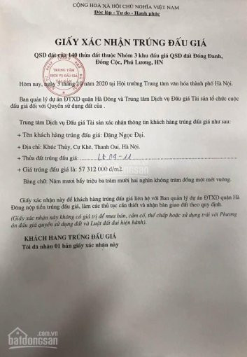 Chính Chủ 03 Thửa đất Vị Trí Kinh Doanh đấu Giá đồng đanh , đồng Cộc ,phú Lương ,hà đông , Hà Nội 2