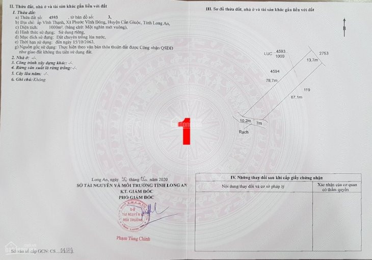 Chính Chủ Bán Nhanh 1000m đất Nông Nghiệp Giá 850 Triệu đường Nguyễn Văn Tạo Nối Dài 3