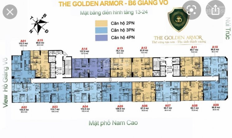 Chính Chủ Bán Nhanh Chcc Cao Cấp B6 Giảng Võ - The Golden Armor, 2-3-4pn, 69-137m2, Giá Từ 36 Tỷ, 0971 216 995 9