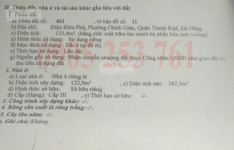 Chính Chủ Bán Nhanh Nhà 3 Tầng Mặt Tiền điện Biên Phủ, Thanh Khê, Tp đà Nẵng Lh: 0905 253 761 4