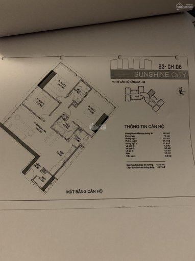 Chuyển Chỗ ở Cần Bán Hoặc Cho Thuê Căn Hộ 3 Phòng Ngủ 124m2 Dự án Sunshine City: 0838300006 2