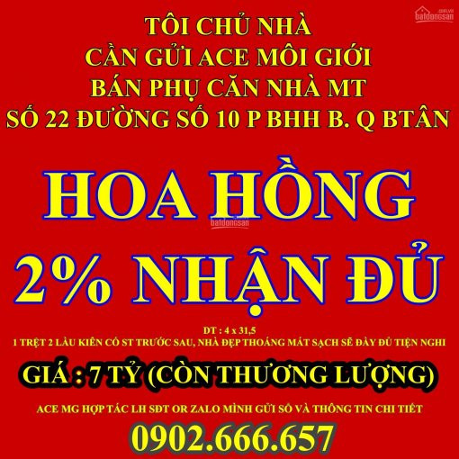 Tôi Chính Chủ 100% Cần Bán Nhà đẹp đs10, P Bhh B, Quận Bt Hh 2% Cho Ace Môi Giới Kiếm Khách Giùm 1