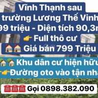 Vĩnh Thạnh Sau Trường Lương Thế Vinh Chỉ Hơn 8tr/m đất Thổ Cư - Xây Dựng Thoải Mái