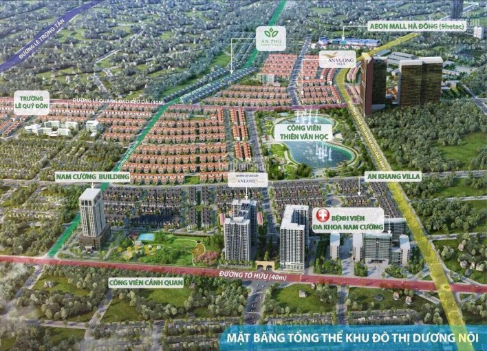 Bán Căn 225m2, đông Nam, Bt An Khang, Gần Cv Thiên Văn, Hồ điều Hòa Tập đoàn Nam Cường, Sổ đỏ 2