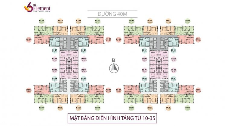 Bán Gấp Chung Cư Cao Cấp 6th Element Khu đô Thị Tây Hồ Tây, Dt 59m2, 83m2, 87m2, 109m2, Giá 38tr/m2 5