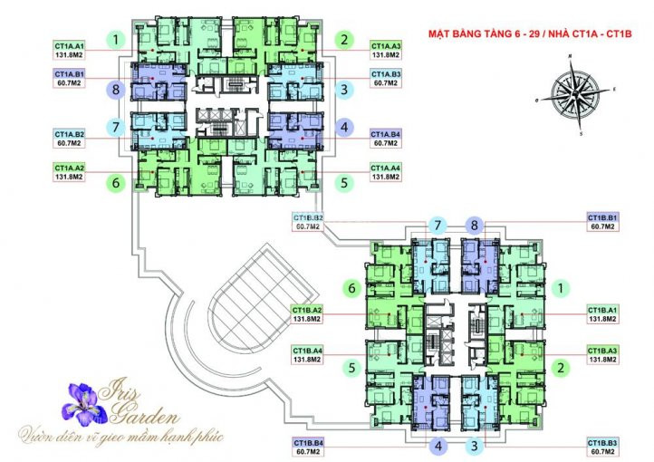 (c Mai) Bán Cắt Lỗ Cc Iris Garden, Tầng 1608 (59m2) Và 1603 (60m2) Giá 1,8 Tỷ Lh 0981 917 883 2