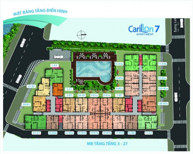 Carillon 7 - Chính Chủ 49,7m2 - 1pn - 1wc - 1,86 Tỷ (tổng Phí Tại Cđt) - View Bắc - Hồ Bơi 8