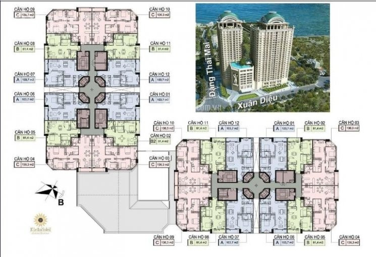 Chỉ Hơn 6 Tỷ Sở Hữu Căn 146m2, 3pn, Rẻ Nhất Dự án D' Le Roi Soleil 59 - Xuân Diệu 2