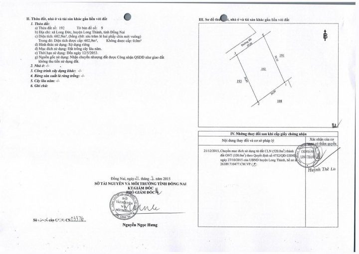 Chính Chủ Bán Lô đất 20x30m Có 520m Thổ Cư Ngay Cạnh Gem Sky World 1