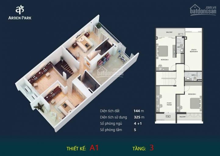 Chính Chủ Bán Nhanh 50tr/m2 Biệt Thự Arden Park Hà Nội Garden Villa, đã Có Sổ, đã Hoàn Thiện Và Ngăn Phòng 4