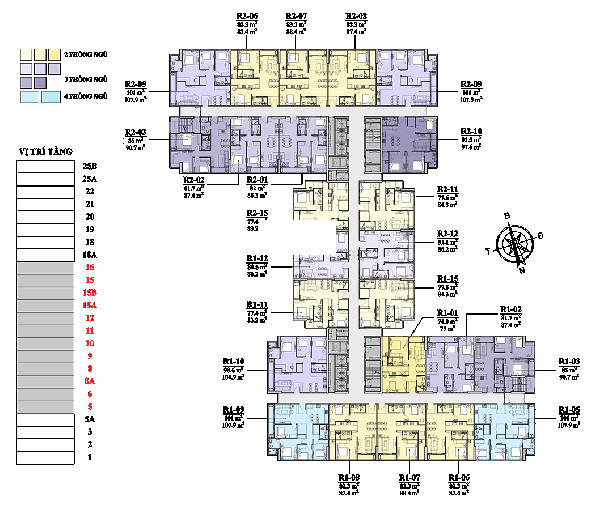 Chính Chủ Bán Nhanh Ch Florence Mỹ đình, 1811 - R1: 77,6m2 &1205 - R1: 107m2 & 1503 - R1: 85m2, 30tr/m2 4