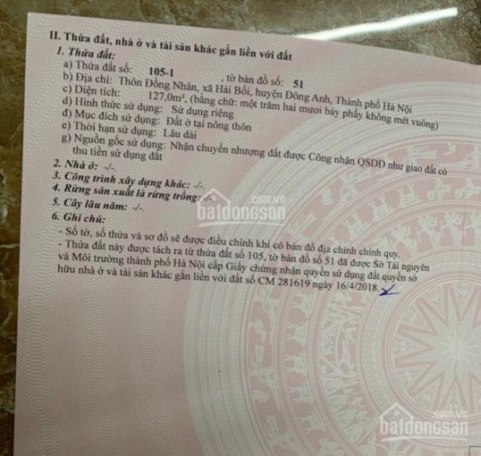 Chính Chủ Bán Nhanh đất Hải Bối, đông Anh (trong đê) Ngõ ô Tô Cách Bìa Làng 30m Bán Hết Hoặc 1 Nửa Lh:0823330001 6