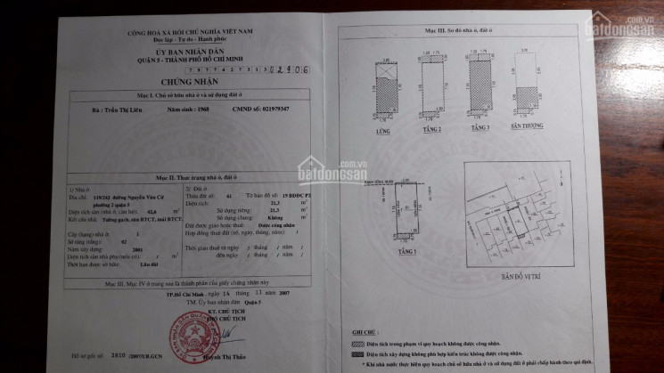 Chính Chủ Bán Nhanh Gấp 119/24j Nguyễn Văn Cừ, Trệt + 35 Lầu đúc Thật, 3pn, 3wc Giá 475 Tỷ (tl), Tuấn: 0903129038 1