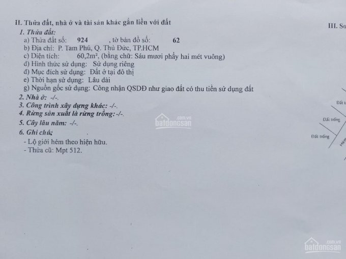 Chính Chủ Bán Nhanh Gấp 60m đất Thủ đức, đường ụ Ghe Phường Tam Phú, Giá Tốt 4