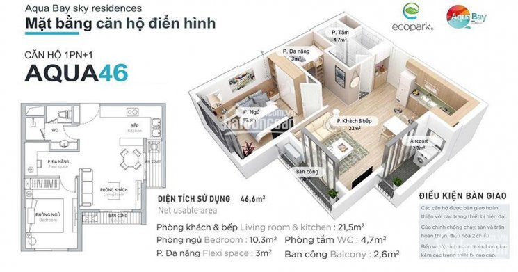 Chính Chủ Cần Cho Thuê Căn Hộ 46m 1pn +1 Toà Park 5* Tại Ecopark 3