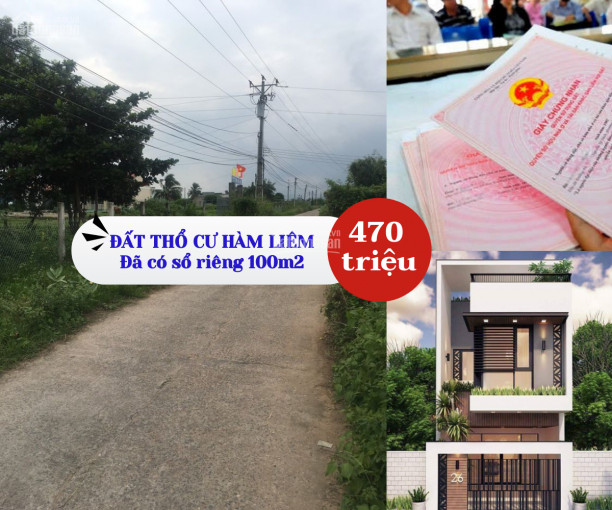 Chính Chủ Cần Tiền Bán Nhanh Lô đất Xã Hàm Liêm, Sổ Full Thổ Cư 100m2 Giá Chỉ 470 Triệu 4