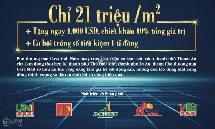 Chính Thức Mở Bán Casa Mall-thuận An-bình Dương Giá Chỉ Từ 1,2 Tỷ/nềnchiêt Khấu 10%+1000usd 10