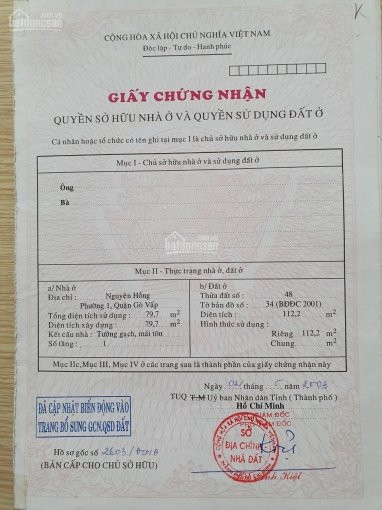 Thật 100%, Nhà 115 Nguyên Hồng, P1, Gv 5,5mx20m Nở Hậu 6,5m Cn 112m2 Trệt 1 Lửng 2 Lầu 6pn 6,5 Tỷ 1