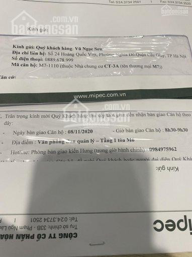 Thiếu Tiền đóng đợt Cuối Cần Bán Căn 104m2, Bc đông Nam đẹp Nhất Dự án Mipec City View Kiến Hưng 1