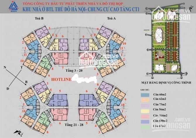 Tôi Bán Cc Ct1 Yên Nghĩa, Tầng 1003 - 62m2 & 1206 - 73m2 Tòa A Giá 16tr/m2, O389i93o82 1