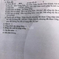 Chính Chủ Bán Nhanh Rẻ đất Thổ Cư Ngay Trung Tâm, Xã Diên Toàn, Huyện Diên Khánh